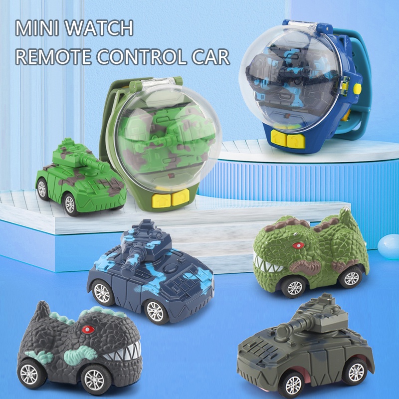 Đồ chơi đồng hồ điều khiển từ xa BP MART thu nhỏ 2.4GHz sạc USB xe tăng và xe mô hình khủng long