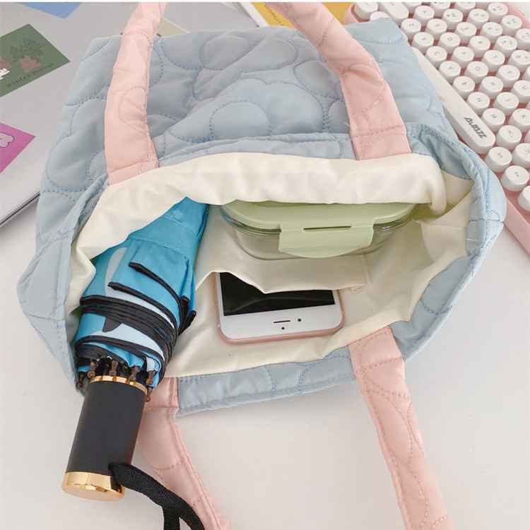 Túi Vải Đựng Hộp Cơm Trưa Xách Tay Họa Tiết Hoa Nhỏ Dễ Thương