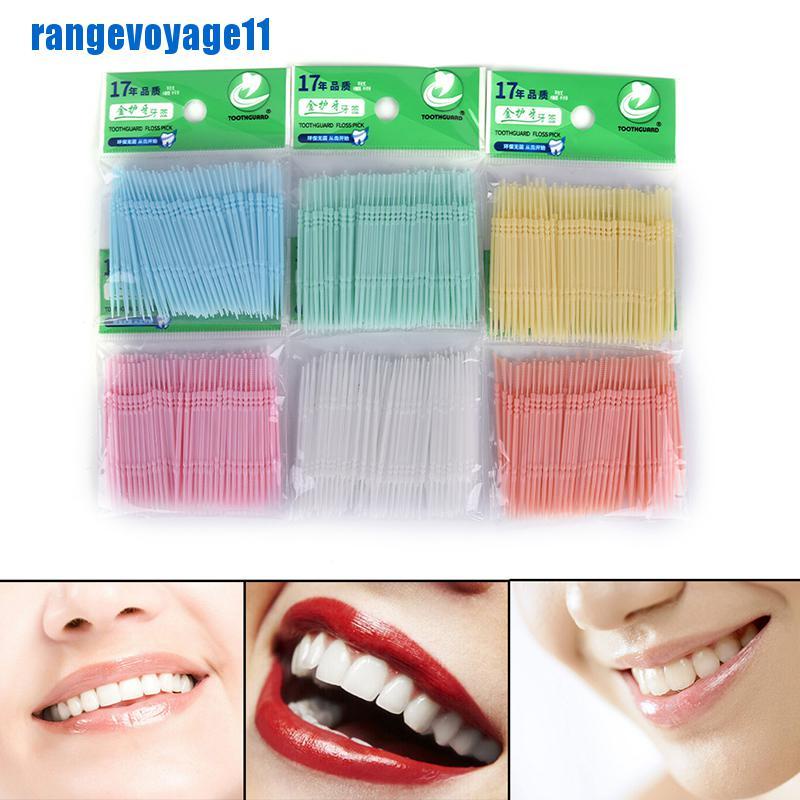 Bộ 100 Tăm Xỉa Răng Thiết Kế Với 2 Đầu Làm Từ Nhựa Độc Đáo