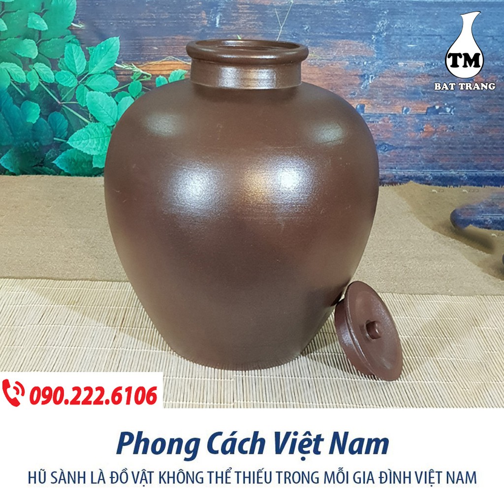 Chum Sành Đựng Gạo, Đựng Nước, Ngâm Rươu Mẫu Trơn Gốm Sứ Bát Tràng