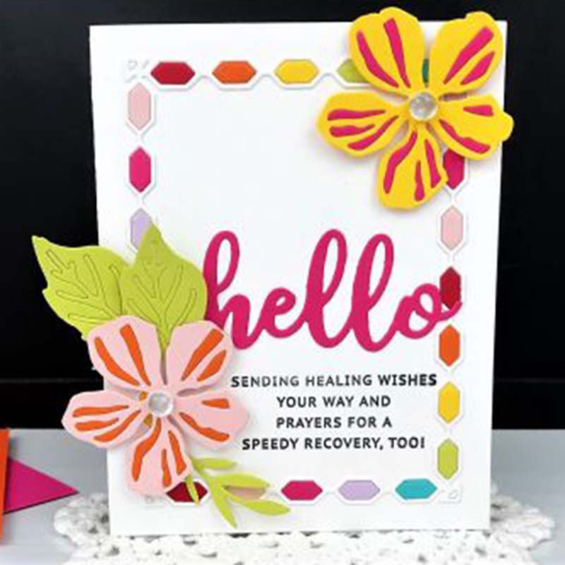 Khuôn Cắt Giấy Kim Loại Hình Khung Giữa Hoa Xinh Xắn