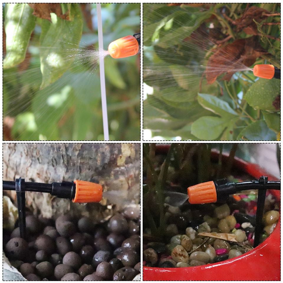 Combo 10 Béc phun sương 1 cửa chân tê 6/8mm