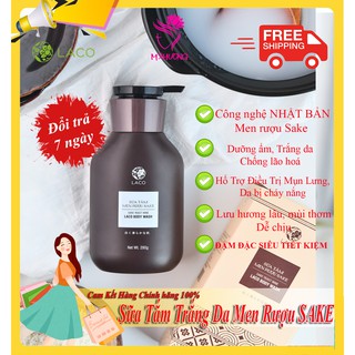 [FREESHIP] Sữa Tắm Trắng Da Men Sake Laco 290gr giảm Mụn Lưng Dưỡng Ẩm Thơm Lâu