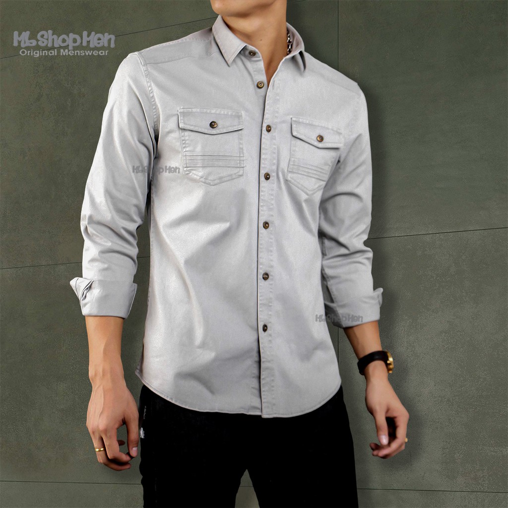 Áosơ mi nam denim cao cấp nhiều màu xịn full tag tem