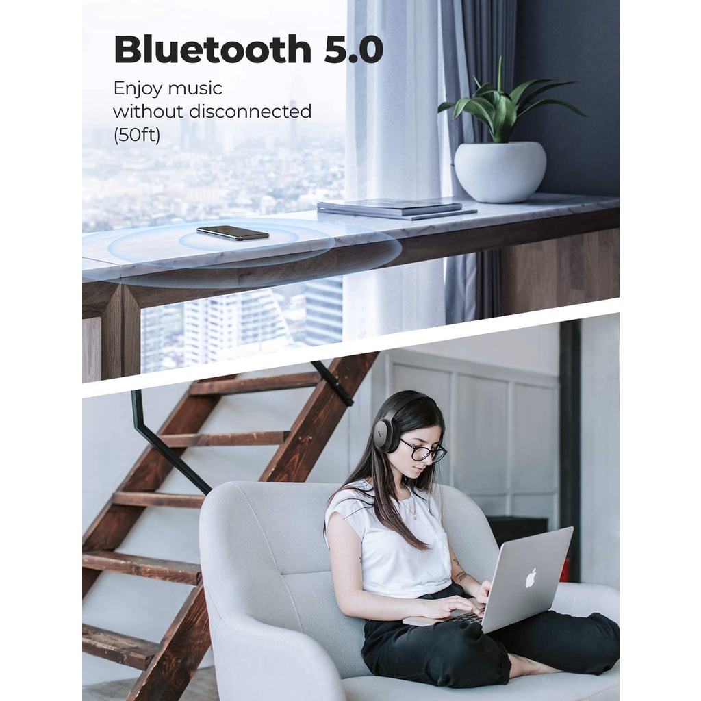 Tai nghe Bluetooth Tribit QuietPlus 50 ANC - Chống ồn chủ động ANC, Micro CVC8.0 đàm thoại rõ nét, thời lượng pin 30 giờ