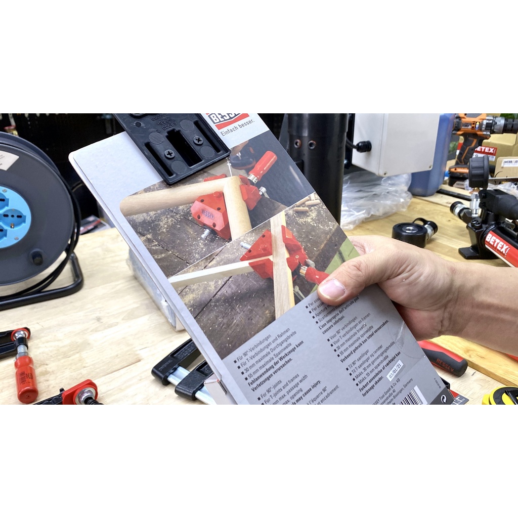 Kẹp góc vuông 2x55mm độ sâu ngàm cặp 30mm. BESSEY WS3. Sản xuất tại Đức