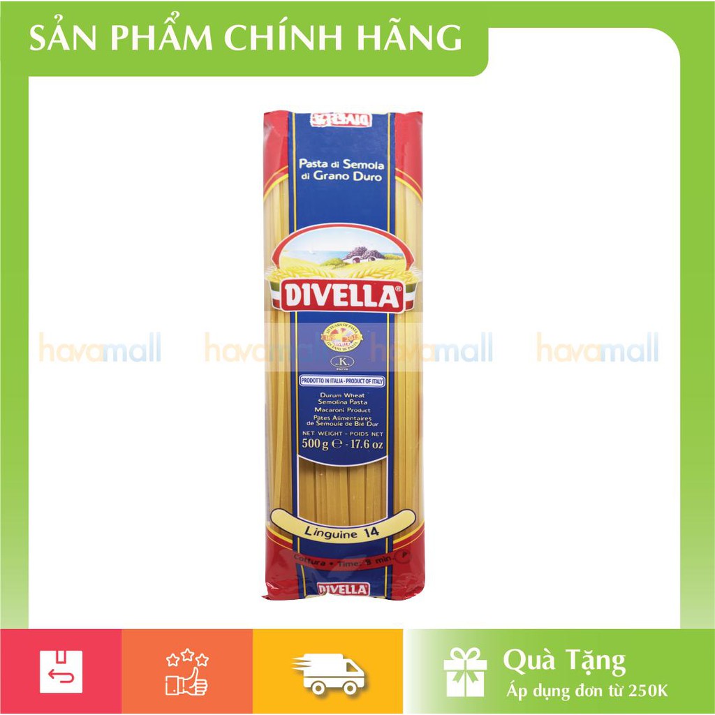 Mì sợi dẹt Divella Linguine số 14 – gói 500g