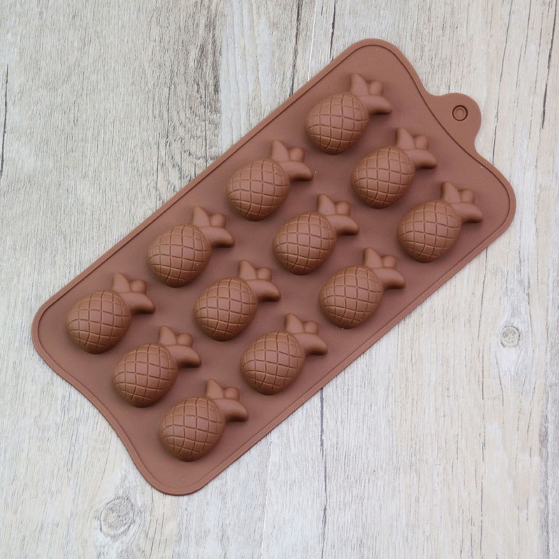 Khuôn Silicon Làm Bánh 12 Ngăn Hình Trái Dứa 3d