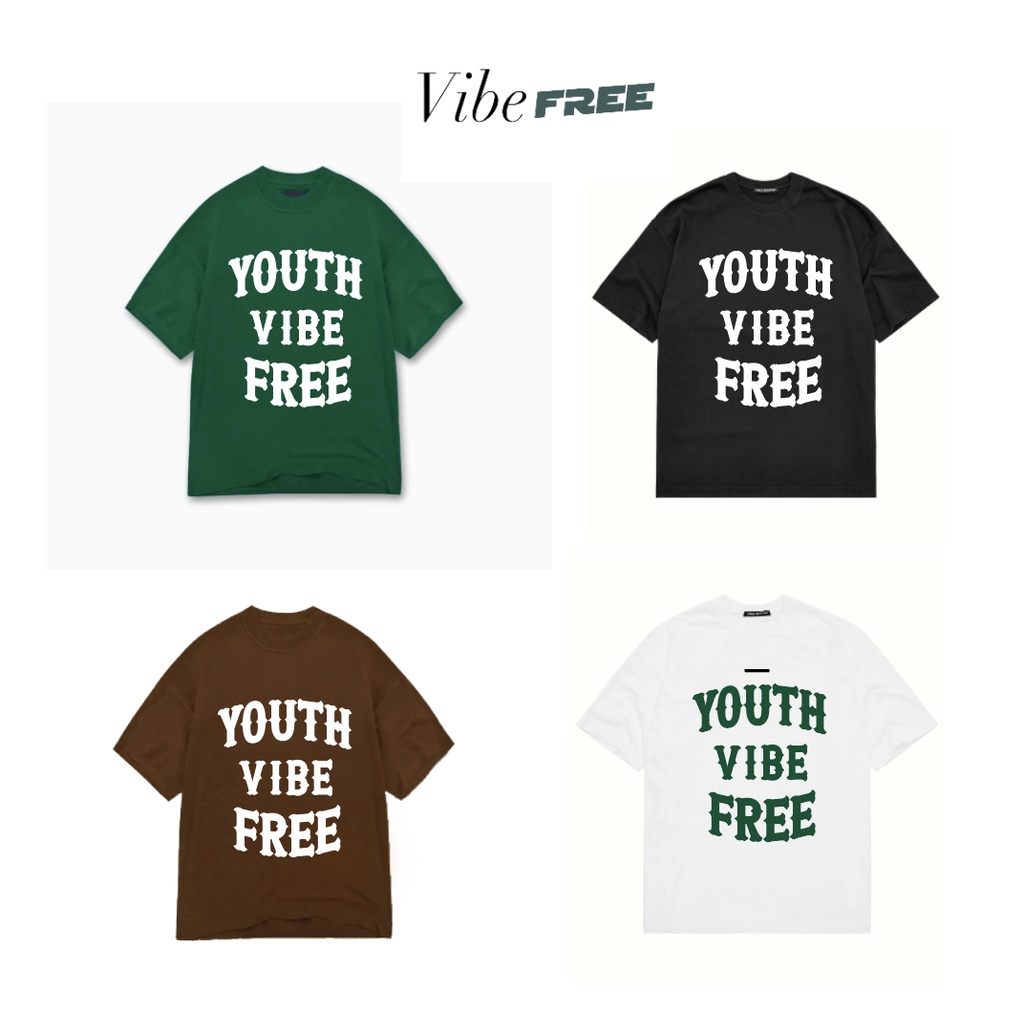 Áo thun YOUTH VIBEFREE unisex 100% cotton basic cao cấp