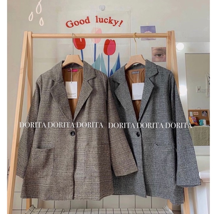 [EVACICI] Áo khoác dạ 2 lớp, 1 cúc. Áo Blazer 2 lớp Hàn Quốc | BigBuy360 - bigbuy360.vn