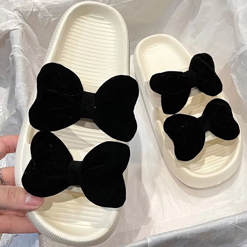 Dép Sandal Đế Dày Đính Nơ Thời Trang Dễ Phối Đồ