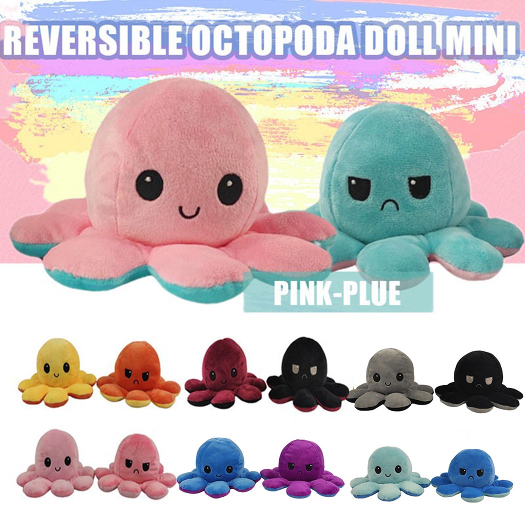 1pc Plush Octopus Doll TIKTOK TeeTurtle Reversible Double Sided Flip Octopus Stuffed Toy Dolls for Children Gifts