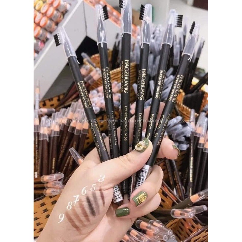 Chì xé kẻ mày cứng phẩy sợi Haozhuang Eyebrow Pencil sắc nét chuyên dùng cho Makeup trang điểm