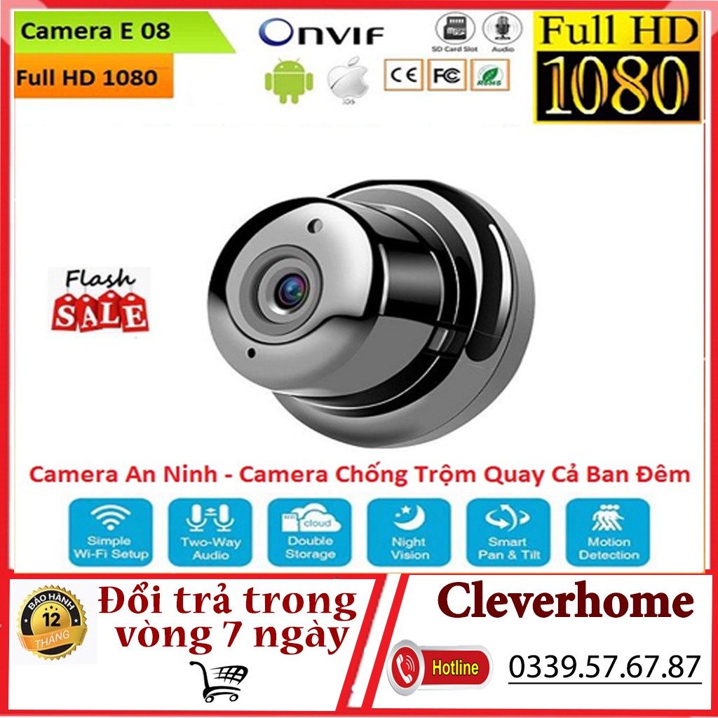 Camera wifi giám sám sát không Dây V380 PRO - Hồng ngoại Quan sát ban đêm Tích hợp Mic loa - Hình ảnh Full HD 1080p