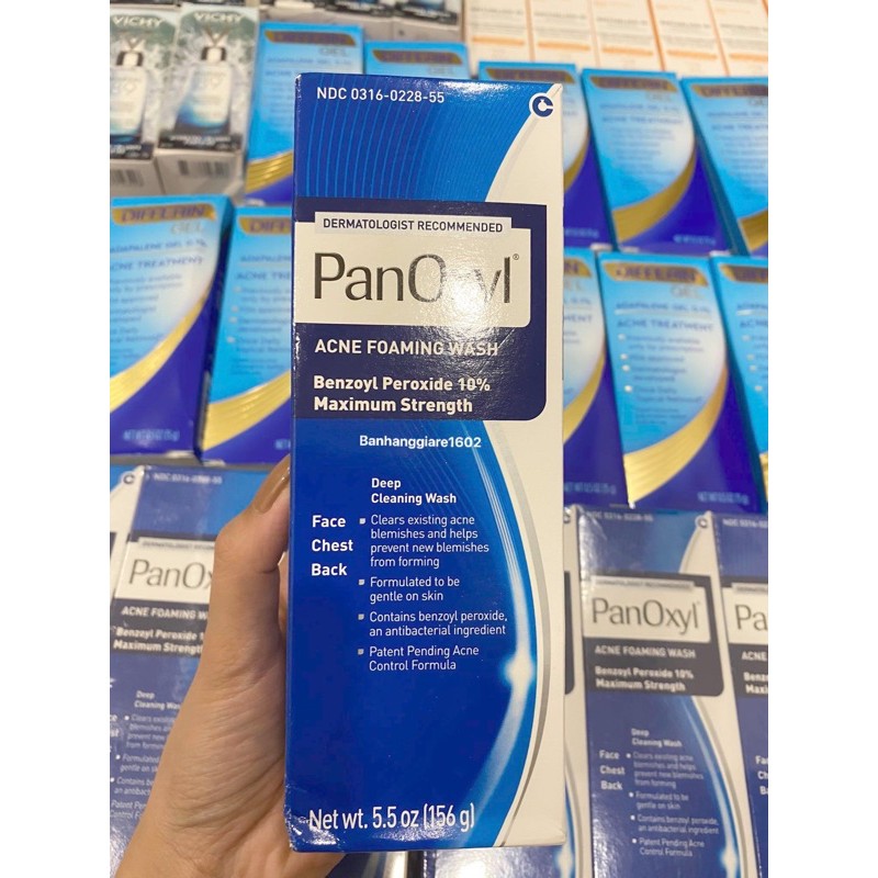 Sửa rửa mặt PanOxyl Acne Foaming Wash 10% Benzoyl Peroxide 162ml SẴN BILL MỸ