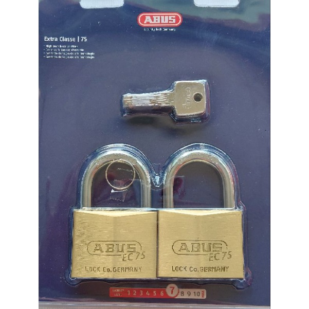 Bộ 2 Ổ Khóa ABUS EC 75/60 Thân Đồng Rộng 60mm Chìa Vi Tính