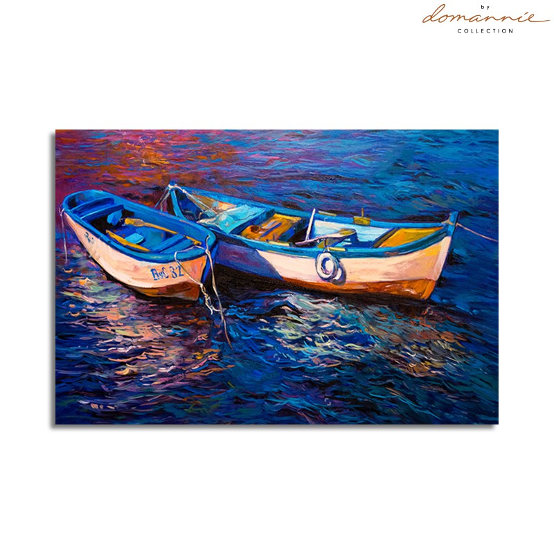Tranh Canvas sơn dâu " Thuyền Đôi"