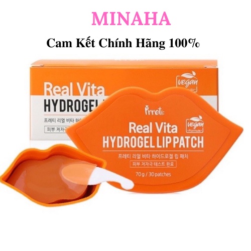 Mặt nạ môi Pretti Real Vita Hydrogel Lip patch Hàn Quốc ( hộp 30 miếng )