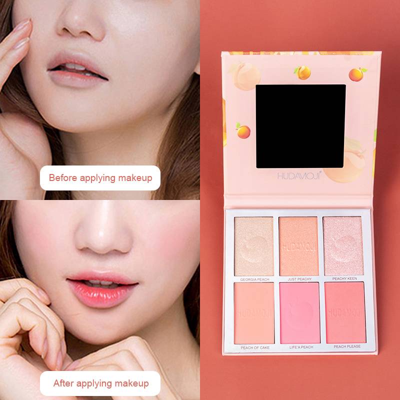 [Hàng mới về] Bảng phấn má hồng / bắt sáng 6 màu làm sáng da lâu trôi trang điểm thời trang  | BigBuy360 - bigbuy360.vn