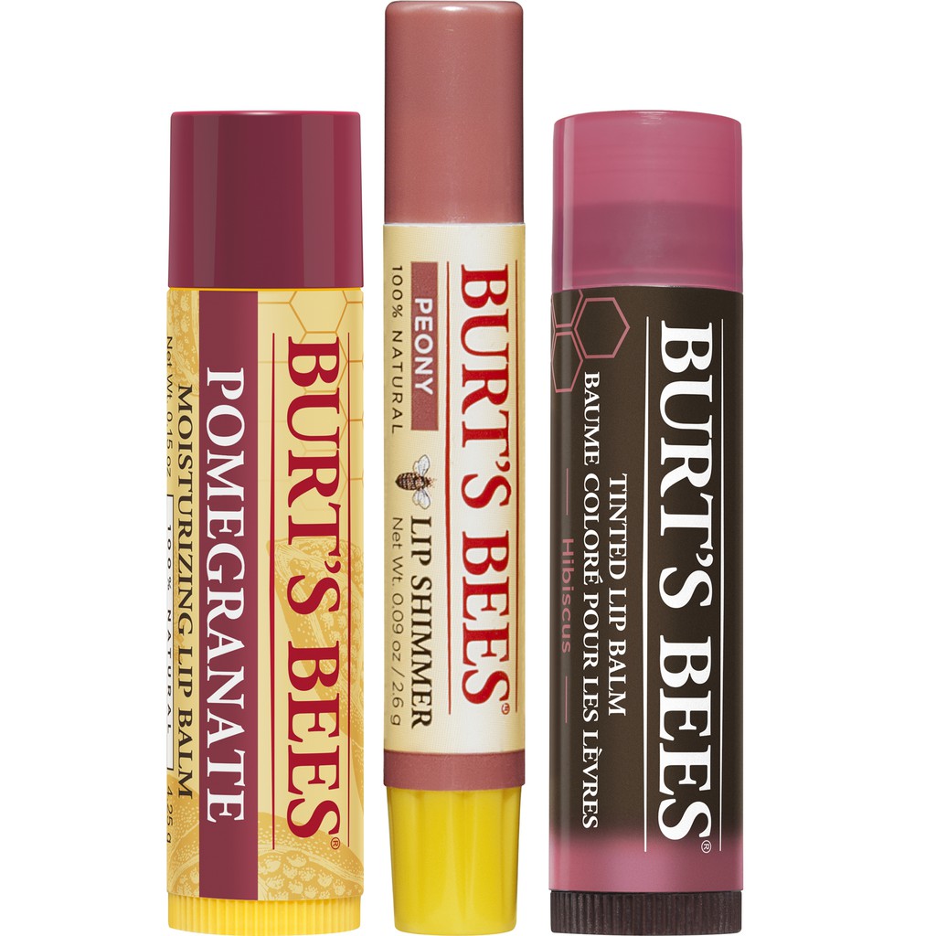 BURT BEE Bộ 3 Son Dưỡng Môi Có Màu, Nhũ và Mùi BURTS BEES Misletoe Kiss Gift Set Dùng Hàng Ngày, Đi Học, Đi Làm, Đi Tiệc