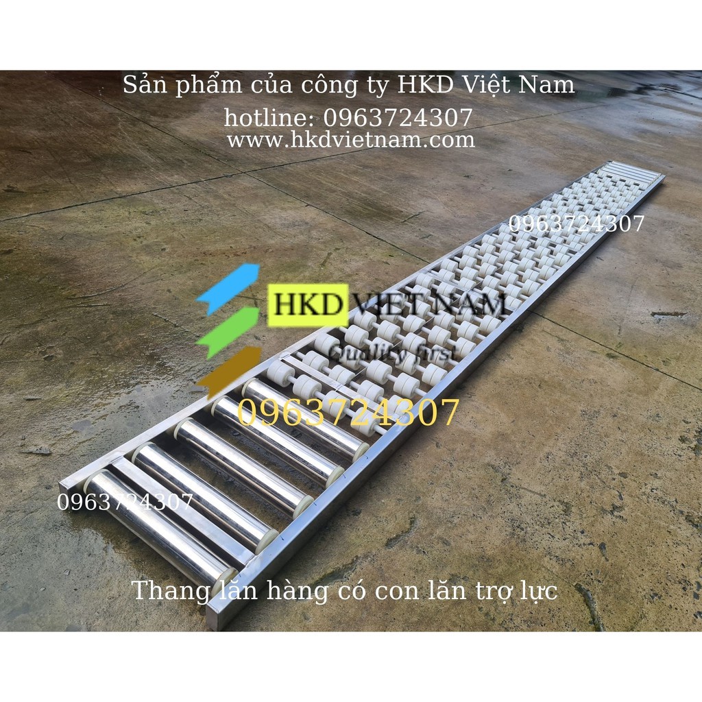 Thang con lăn nhựa khung inox dùng cho kho lạnh