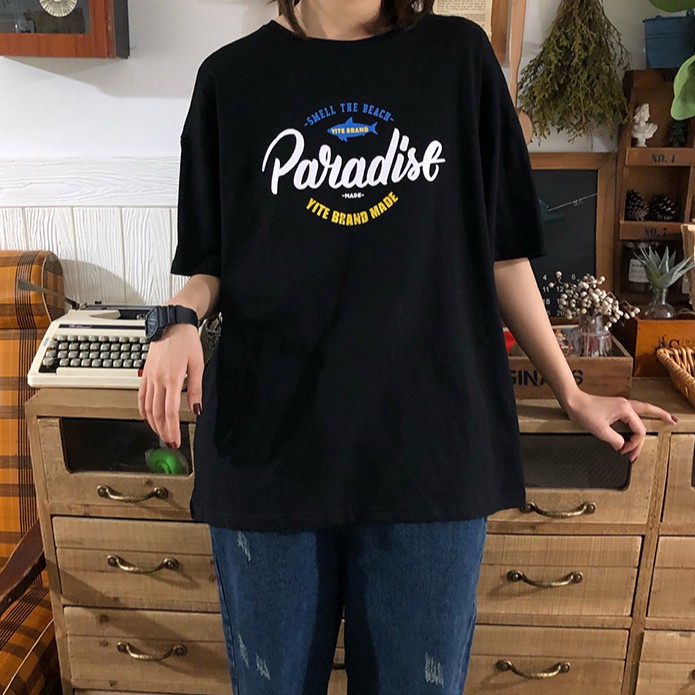 Áo thun tay lỡ  PARADISE  phông Unisex nam nữ tee oversize form rộng pull Ulzzang Streetwear Hàn Quốc vải mềm