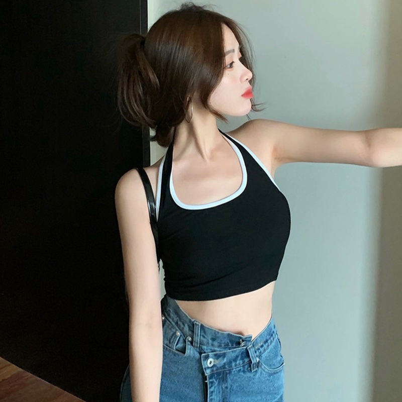 Áo Thể Thao Không Tay Hở Vai Cổ Yếm Ôm Dáng Thời Trang Mùa Hè Cho Nữ