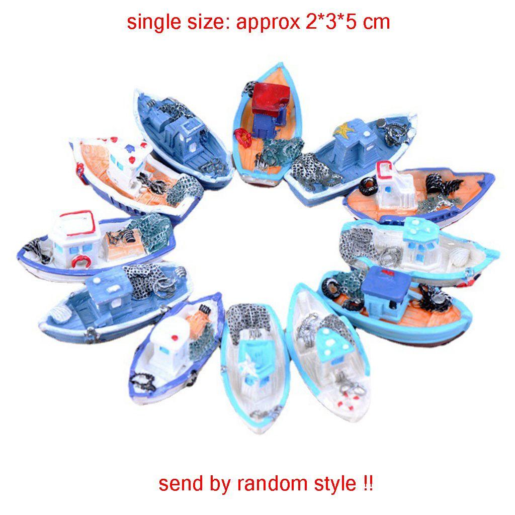 NICKOLAS 1 Đồ trang trí Thuyền Câu Cá Mini Bằng Nhựa Resin Trang Trí Tiểu Cảnh / Nhà Búp Bê / Khu Vườn / Làm Quà Tặng Cho