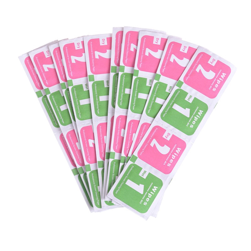 Bộ 2 món với khăn lau ướt và khô dùng để lau màn hình điện thoại / máy ảnh