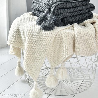 🌺chăn len dệt kim phong cách bắc âu trang trí ghế sofa