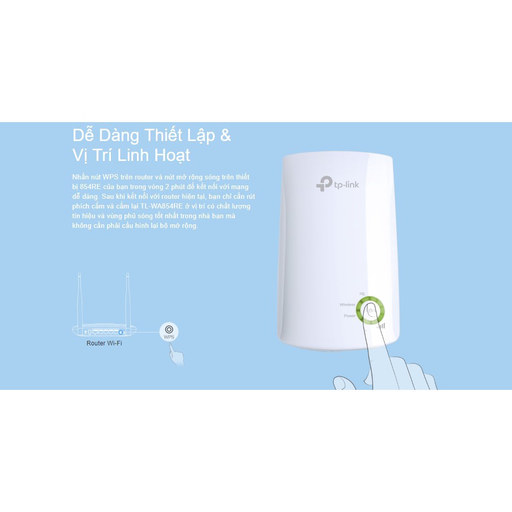 Bộ mở rộng sóng Wi-Fi tốc độ 300Mbps TP-LINK TL-WA854RE