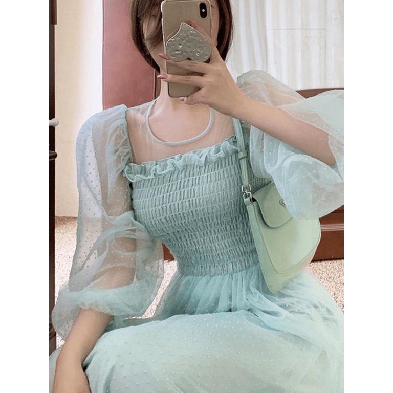 (Mẫu Mới) Hàng Quảng Châu Cực HOT--- Mẫu Đầm Lưới Tay Dài Diện Là Xinh Như Các Tỷ Trung Quốc UP ( Có Video ) h.h.p