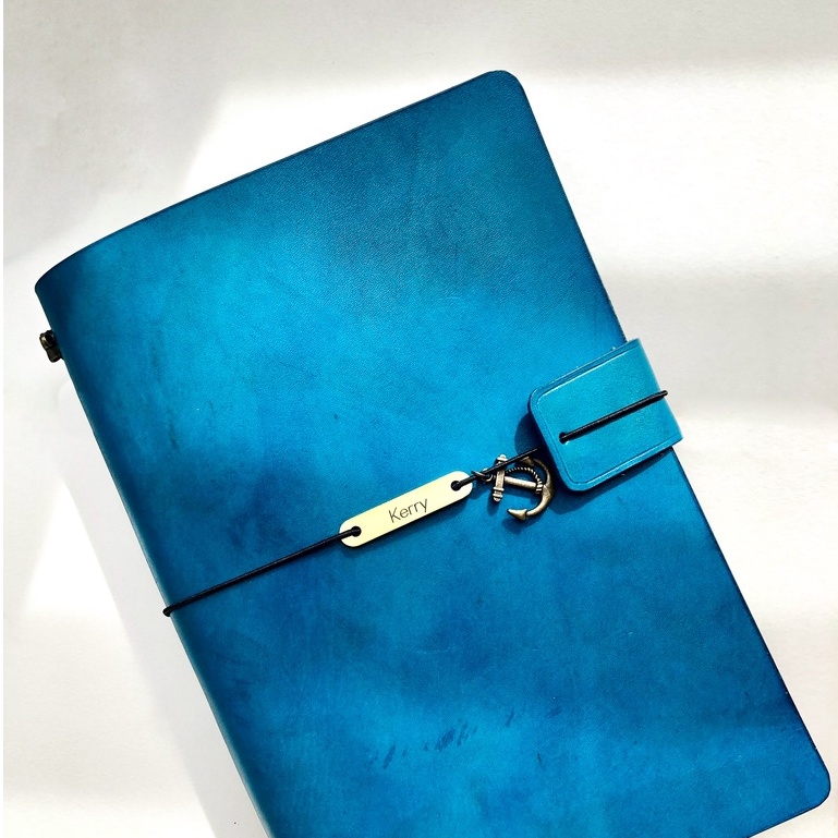 Sổ Tay Journal Traveller's Size A5 Da Thật - Handmade 100% - Khắc Tên, Logo Theo Yêu Cầu