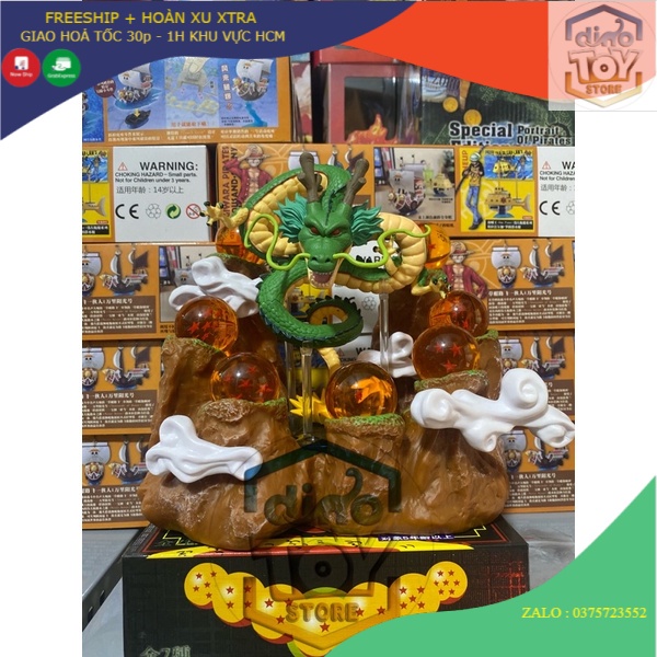 Bộ mô hình 7 viên ngọc rồng+ Rồng thần +Núi - dragonball
