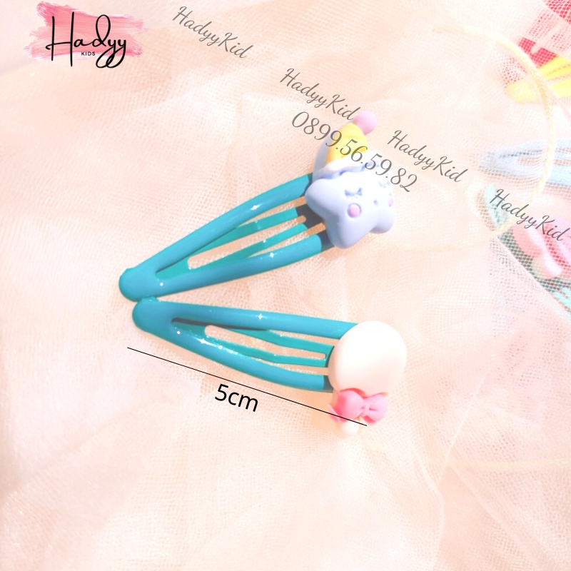 Kẹp tóc xinh cho bé gái đính hình ngộ nghĩnh cặp tóc bấm hình giọt nước set 10 chiếc sắc màu HadyyKids -CT44
