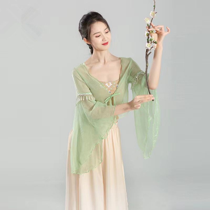 Trang Phục Sườn Xám Biểu Diễn Múa Truyền Thống Trung Hoa Cổ Điển Đính Ngọc Trai Thanh Lịch Cho Nữ