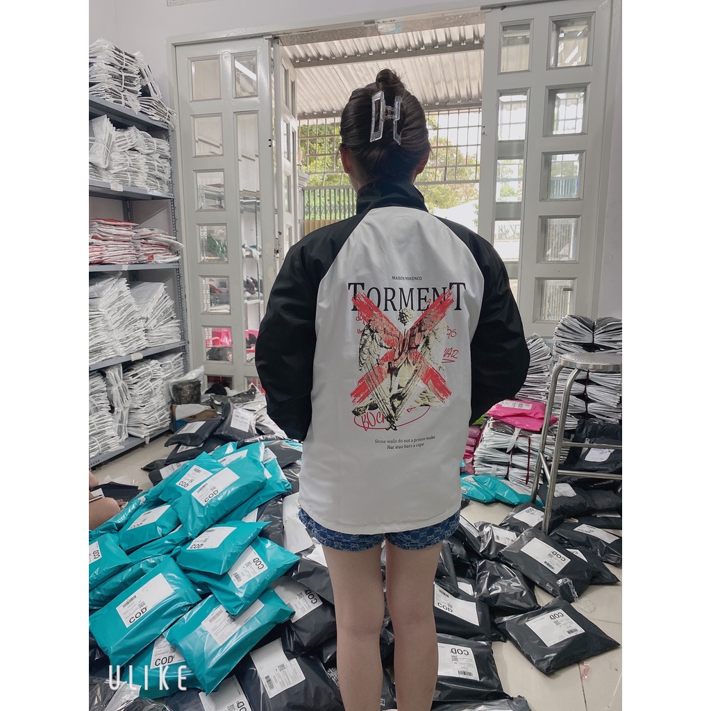 Áo khoác dù nam nữ Mikenco form rộng vải gió 2 lớp cao cấp _ DOMEN