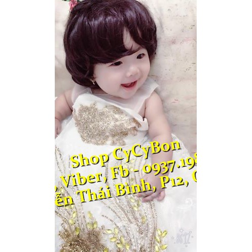 [TẶNG KÈM CÀI TÓC NƠ ][ẢNH THẬT] Bộ Tóc Giả Nguyên Đầu Cho Bé Trai Và Bé Gái Kiểu Tém Uốn Cắt Gội Tỉa Được
