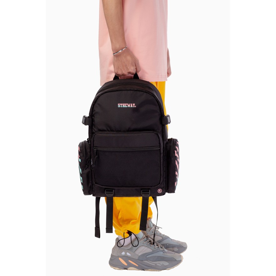 Balo 5THEWAY® /two tones/ ROCKET BACKPACK in SELL PINK/BOOK GREEN aka Balo 5THEWAY Đen