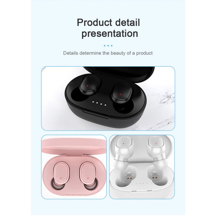 A6S TWS Bluetooth Tai Nghe Không Dây Stereo Headphone Tai Nghe thể thao EarBuds Microphone với Sạc Hộp cho điện thoại thông minh. Vrru