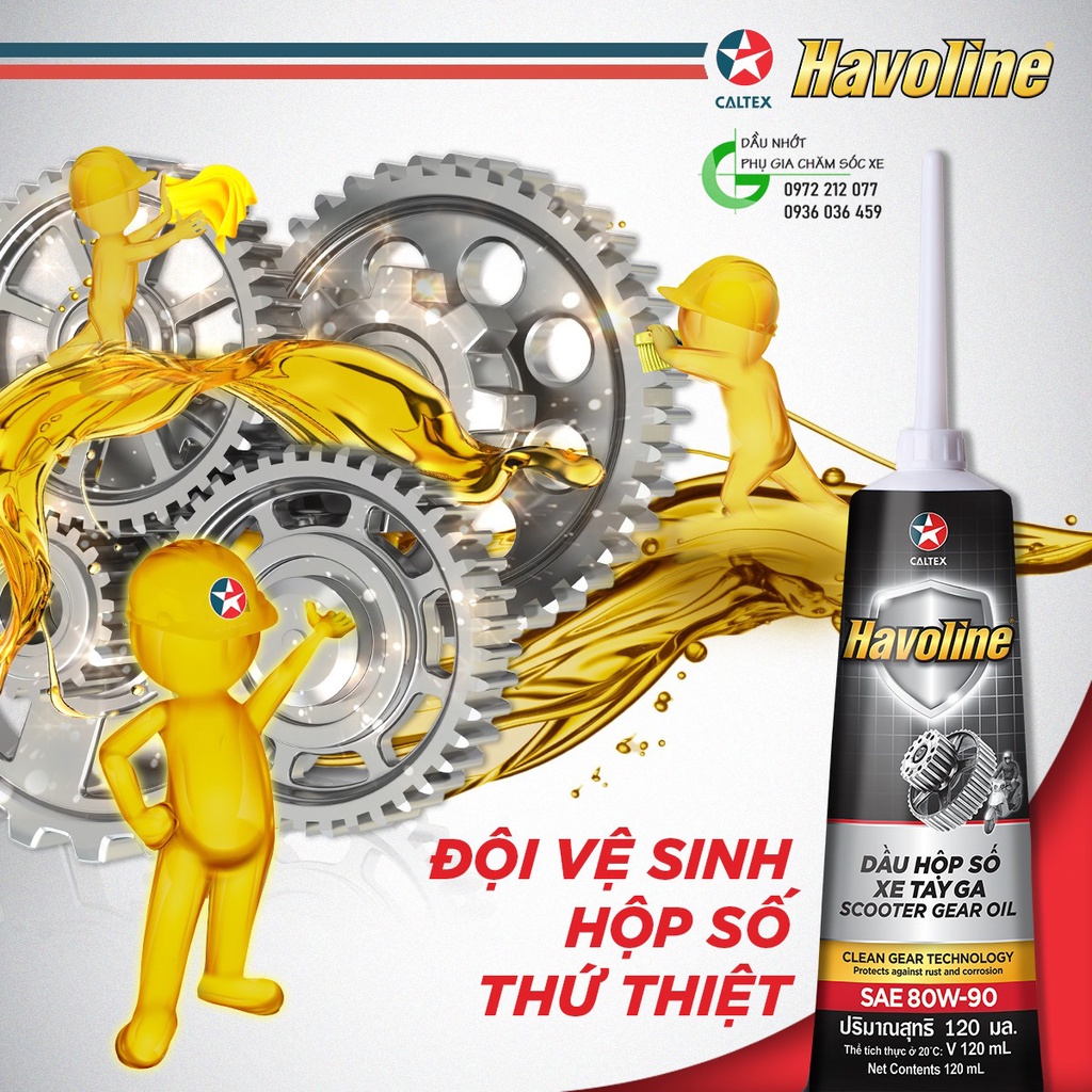 Dầu hộp số  xe tay ga Havoline Scooter Gear Oil 80W-90 120ml