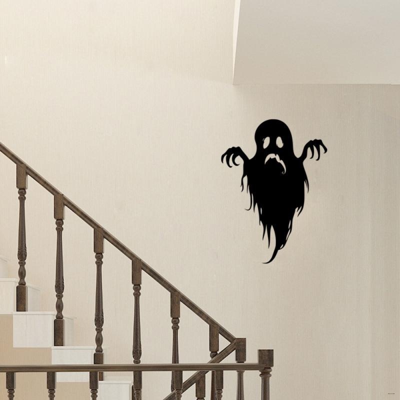 Sticker Dán Cửa Sổ Họa Tiết Ma / Dơi / Bí Ngô Trang Trí Halloween Kinh Dị DIY