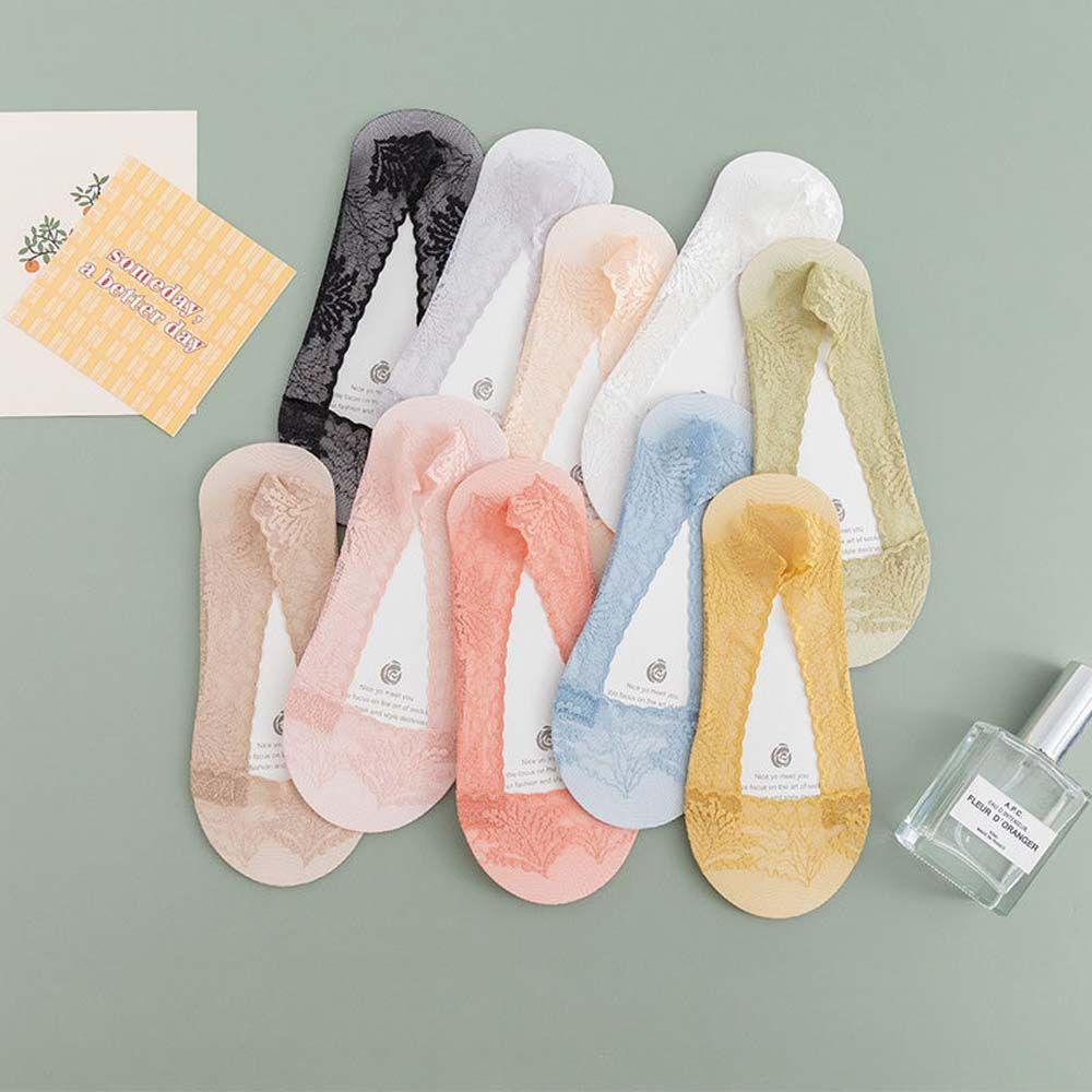 Đôi Vớ Thuyền Phối Ren Mềm Mại Chống Trượt