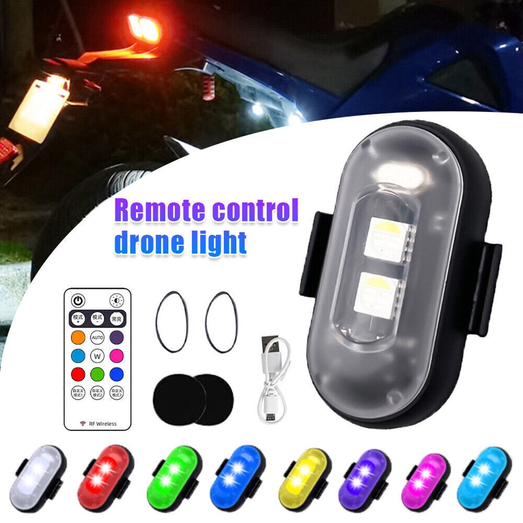 Đèn LED Mini RGB 7 Màu Sắc Tùy Chọn Kèm Điều Khiển Từ Xa Tiện Dụng Cho Xe Đạp / Xe Máy