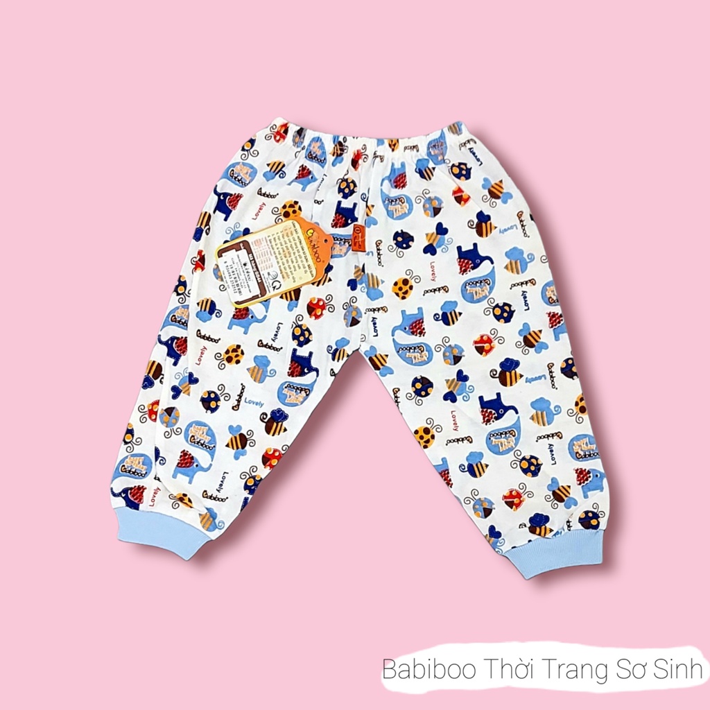 Quần sơ sinh dài vải cotton in hoạt hình ngộ nghĩnh Babiboo BB44