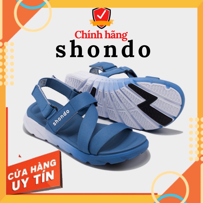 Giày sandal nam nữ SHONDO F6 Sport Ombre màu Xanh dương trắng - Đi Học, đi chơi [HÀNG CHÍNH HÃNG]