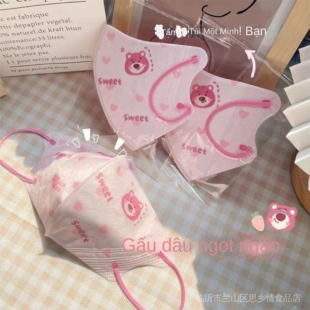 Mặt Nạ Bảo Vệ Dùng Một Lần Thiết Kế Hình Gấu 3D Độc Đáo