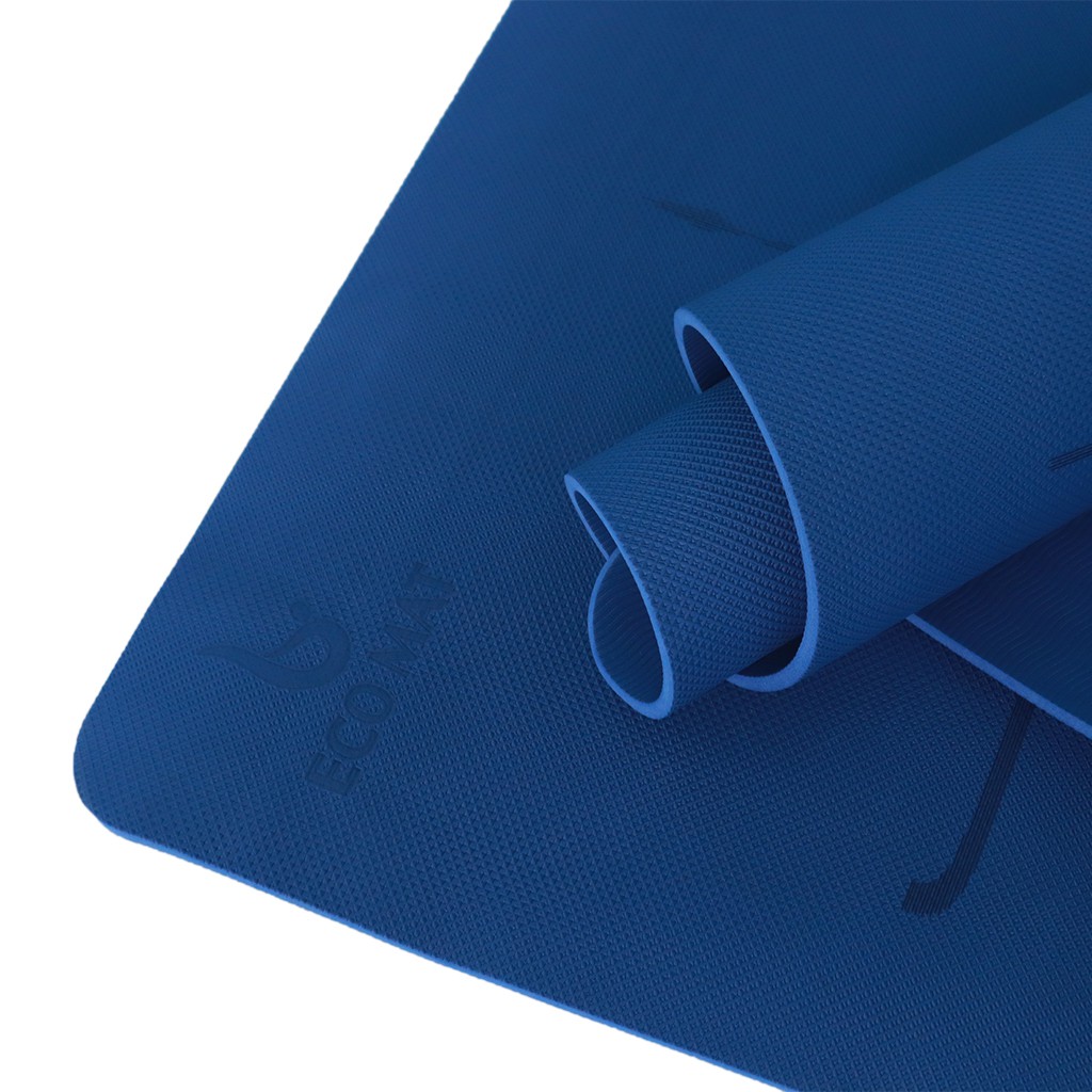 THẢM TẬP YOGA TPE CAO CẤP ECO CHỐNG TRƯỢT 6MM ĐỊNH TUYẾN, TẶNG TÚI THẢM VÀ DÂY CỘT THẢM