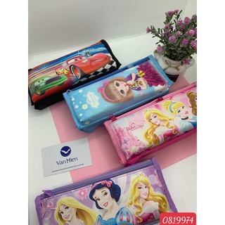 Hộp bút vải hai ngăn nhiều hình dễ thương cho con trai và con gái