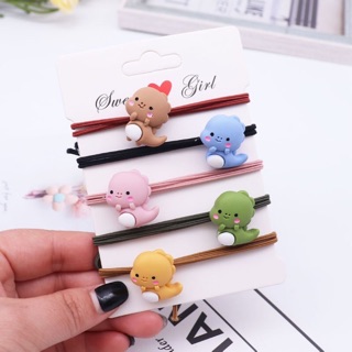 Cột tóc khủng long béo cute